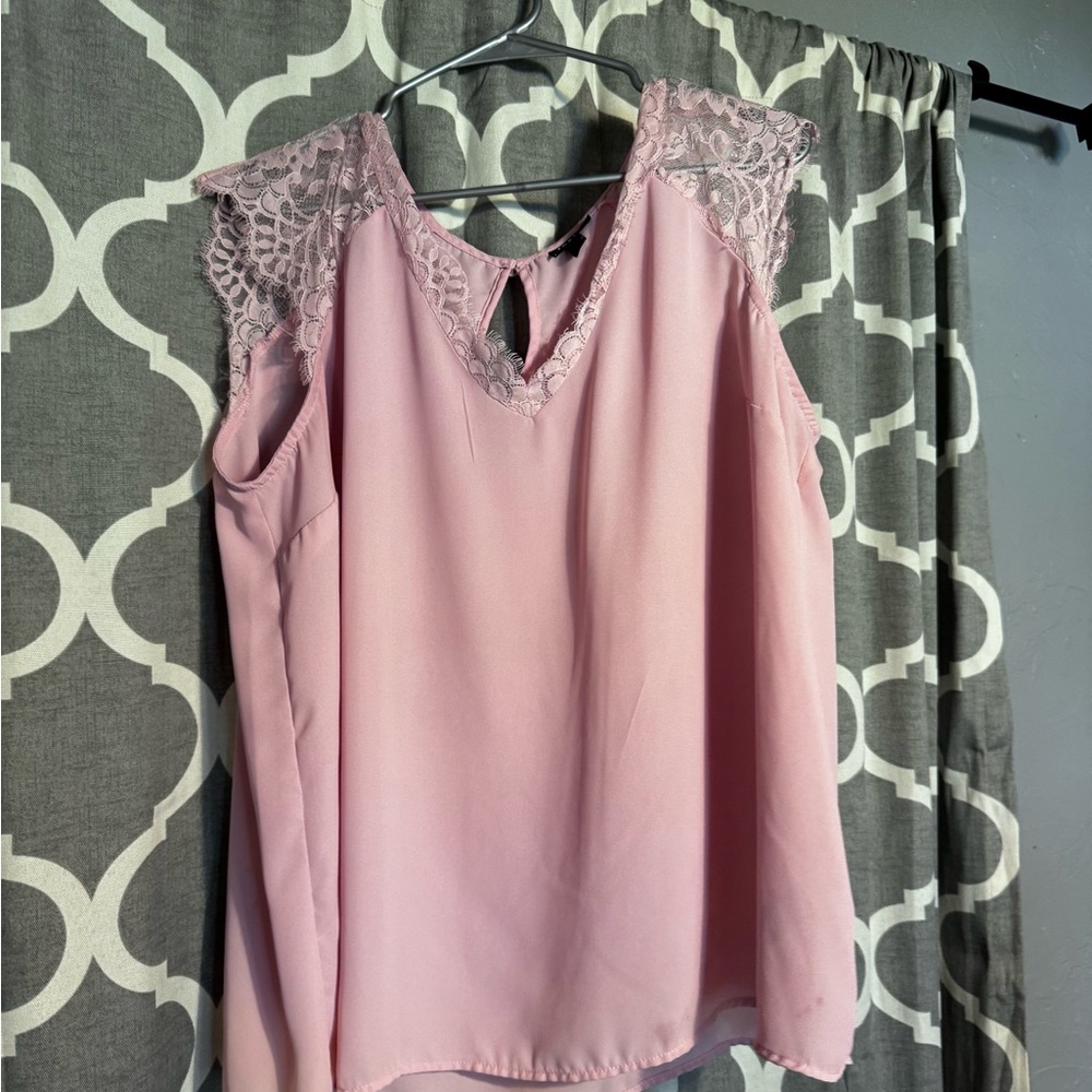 Torrid Blush Lace Detail Blouse